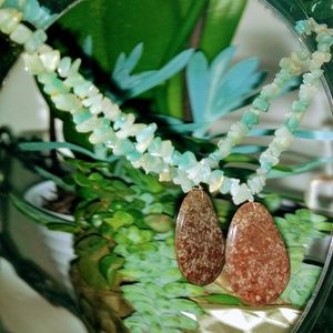 Handmade green and brown necklace